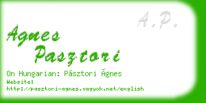agnes pasztori business card